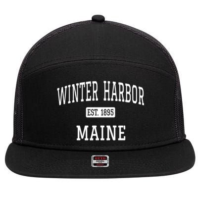 Winter Harbor, Maine Established In 1895 7 Panel Mesh Trucker Snapback Hat