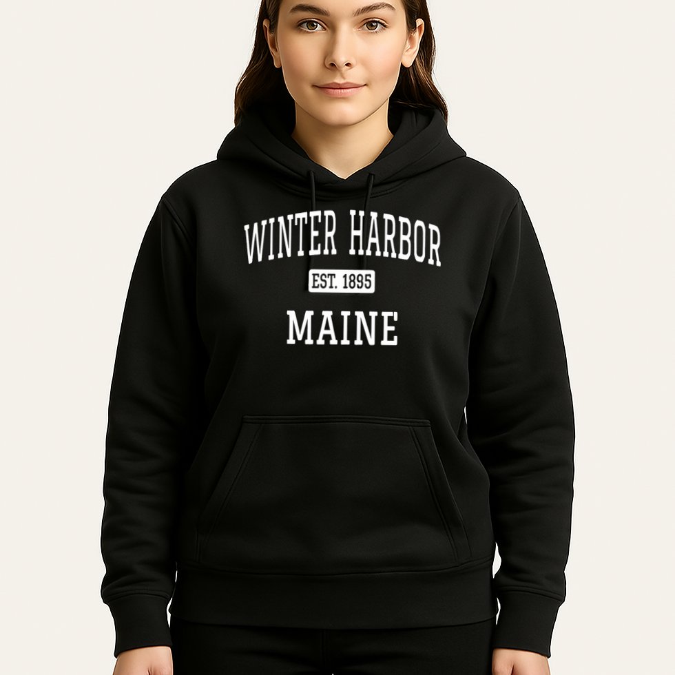 Winter Harbor, Maine Established In 1895 Hoodie