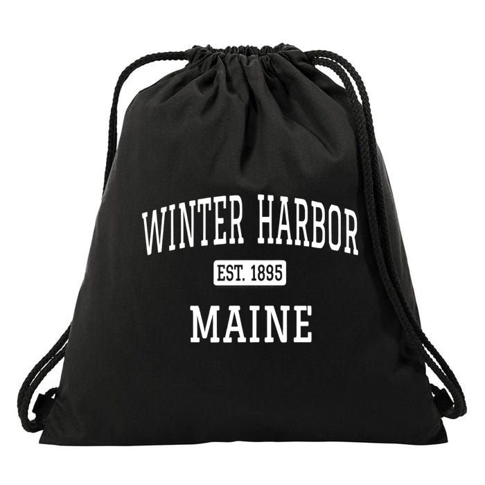 Winter Harbor, Maine Established In 1895 Drawstring Bag