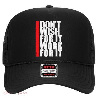 Work Harder Motivation Fitness Gym Entrepreneur Inspiration High Crown Mesh Back Trucker Hat