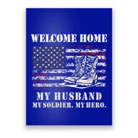 Welcome Home My Husband Military Homecoming Wife Usa Flag Gift Poster