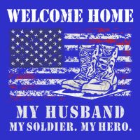 Welcome Home My Husband Military Homecoming Wife Usa Flag Gift Poster