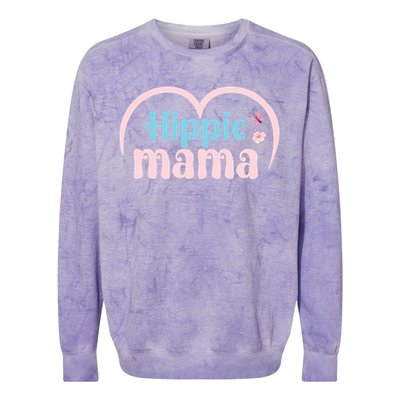 Wo Hippie Mama Peace Lover Gift Colorblast Crewneck Sweatshirt