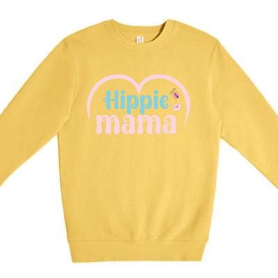 Wo Hippie Mama Peace Lover Gift Premium Crewneck Sweatshirt