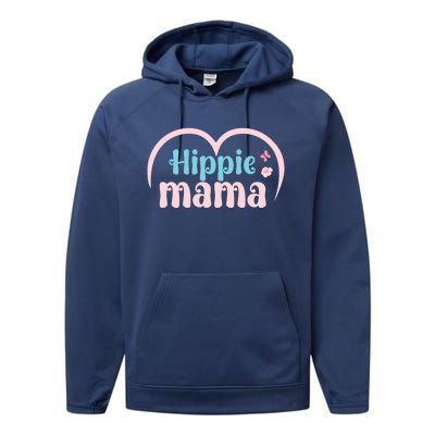 Wo Hippie Mama Peace Lover Gift Performance Fleece Hoodie