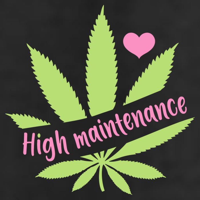 Weed High Maintenance Funny Marijuana Lover 7 Panel Mesh Trucker Snapback Hat