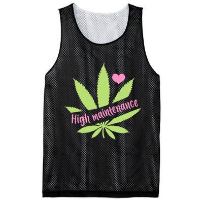 Weed High Maintenance Funny Marijuana Lover Mesh Reversible Basketball Jersey Tank