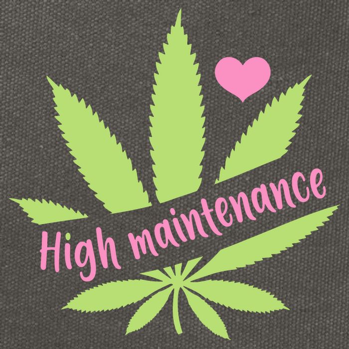 Weed High Maintenance Funny Marijuana Lover Cotton Canvas Backpack