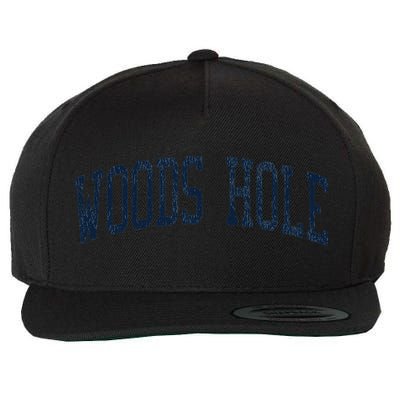 Woods Hole Ma Vintage Athletic Sports Jsn2 Print Wool Snapback Cap