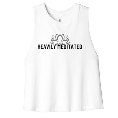 Wo Heavily Meditated Pilates Yoga Gift Women's Racerback Cropped Tank