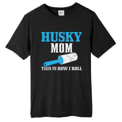 Womens Husky Mom Dog Hair Funny Siberian Husky Mama Tall Fusion ChromaSoft Performance T-Shirt