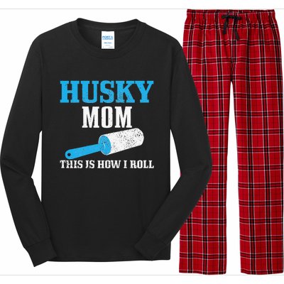 Womens Husky Mom Dog Hair Funny Siberian Husky Mama Long Sleeve Pajama Set