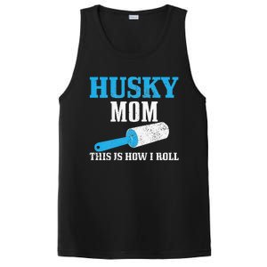 Womens Husky Mom Dog Hair Funny Siberian Husky Mama PosiCharge Competitor Tank