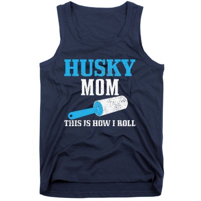 Womens Husky Mom Dog Hair Funny Siberian Husky Mama Tank Top