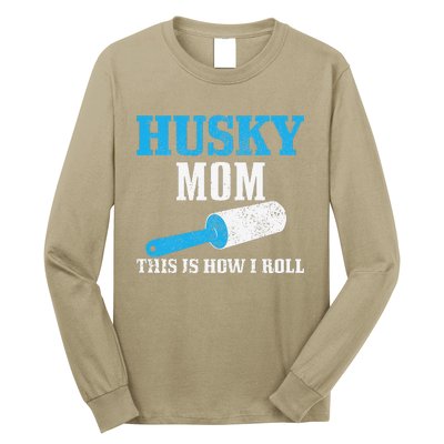 Womens Husky Mom Dog Hair Funny Siberian Husky Mama Long Sleeve Shirt