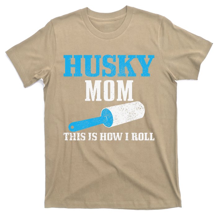 Womens Husky Mom Dog Hair Funny Siberian Husky Mama T-Shirt