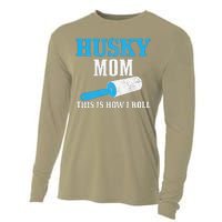 Womens Husky Mom Dog Hair Funny Siberian Husky Mama Cooling Performance Long Sleeve Crew