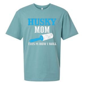 Womens Husky Mom Dog Hair Funny Siberian Husky Mama Sueded Cloud Jersey T-Shirt