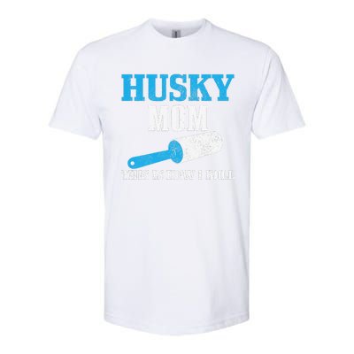 Womens Husky Mom Dog Hair Funny Siberian Husky Mama Softstyle CVC T-Shirt