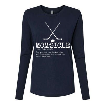 Wo Hockey Mom Momsicle Definition Mothers Day Womens Cotton Relaxed Long Sleeve T-Shirt