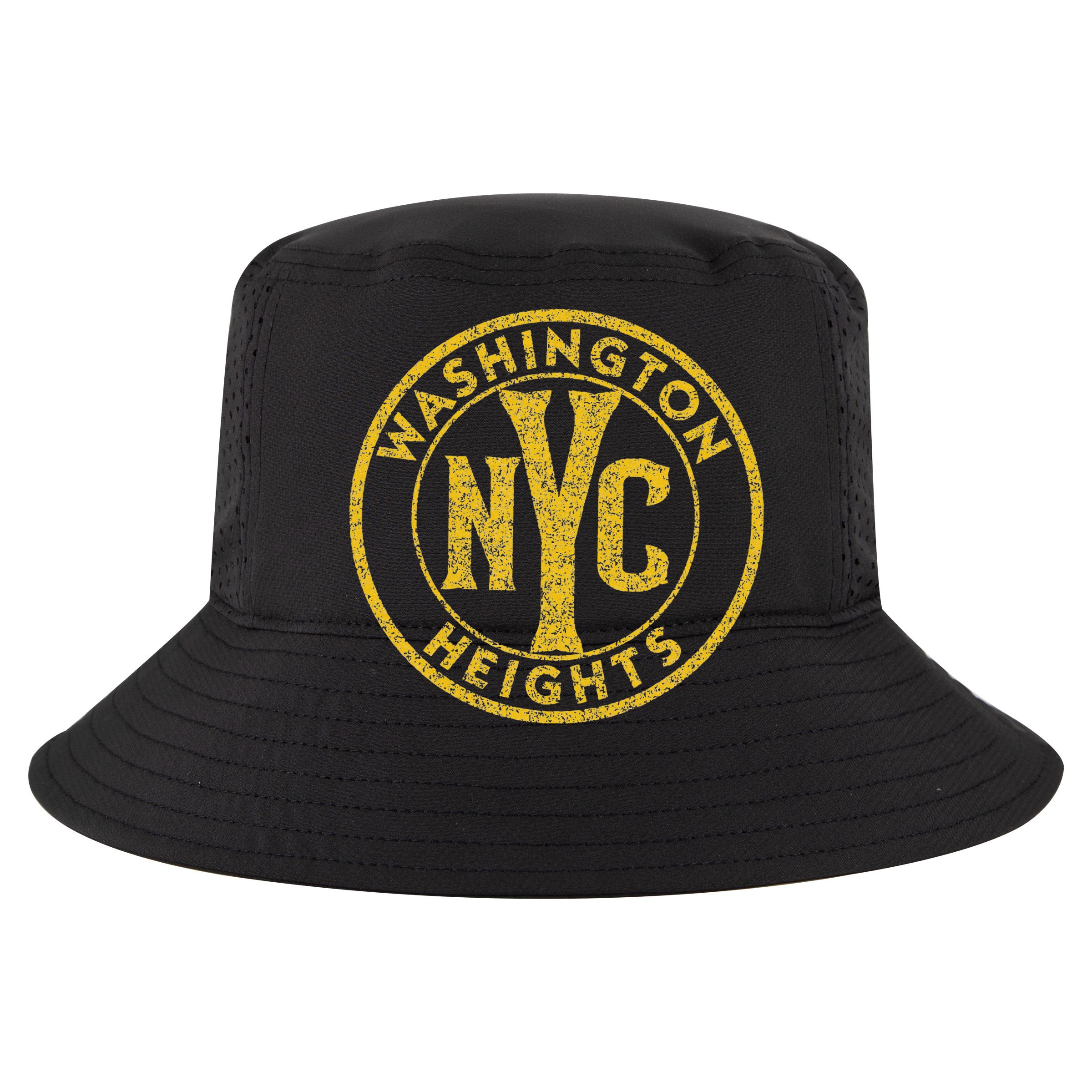 Washington Heights Nyc Circle Sign Distressed Amber Print Cooling Performance Crew T-Shirt