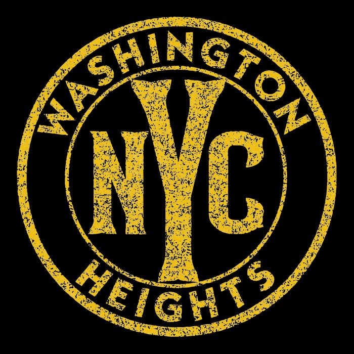 Washington Heights Nyc Circle Sign Distressed Amber Print Cooling Performance Crew T-Shirt