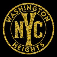 Washington Heights Nyc Circle Sign Distressed Amber Print Cooling Performance Long Sleeve Crew