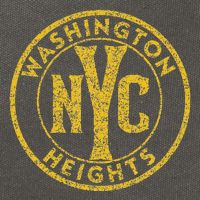Washington Heights Nyc Circle Sign Distressed Amber Print Cotton Canvas Backpack