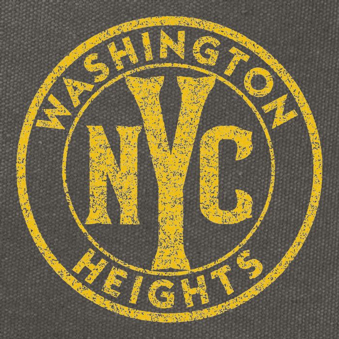 Washington Heights Nyc Circle Sign Distressed Amber Print Cotton Canvas Backpack