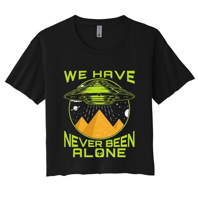 We Have Never Been Alone Ancient Aliens Egypt Women's Crop Top Tee
