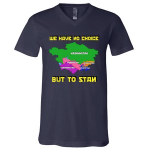 We Have No Choice But To Stan Funny Flag Map V-Neck T-Shirt