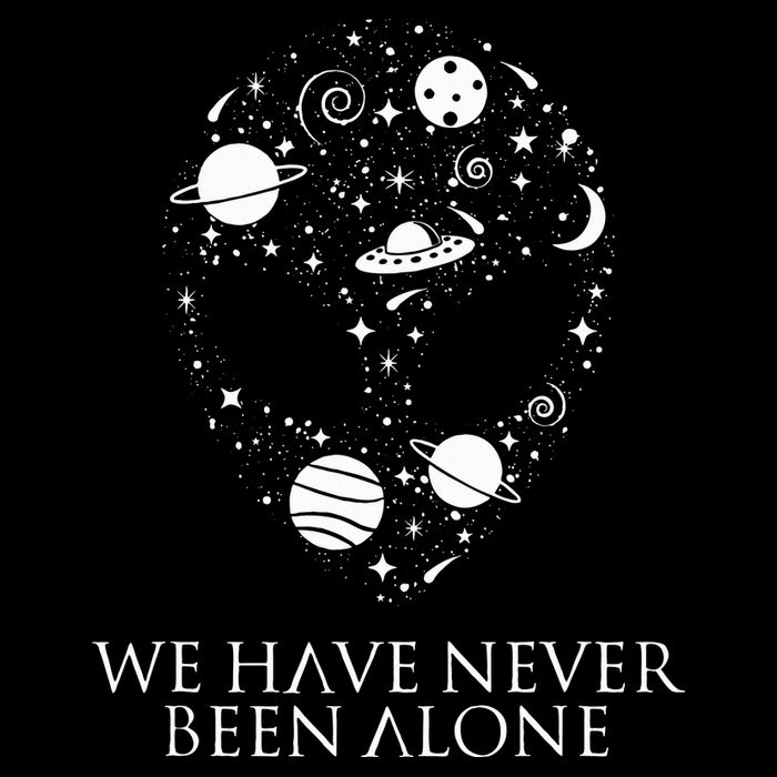 We Have Never Been Alone Funny Ancient Aliens Cropped Pullover Crew