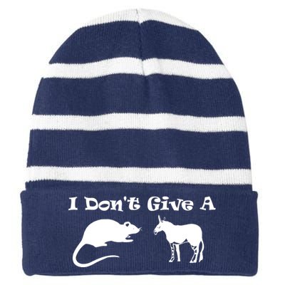 Who Gives A Rats Ass Striped Beanie with Solid Band