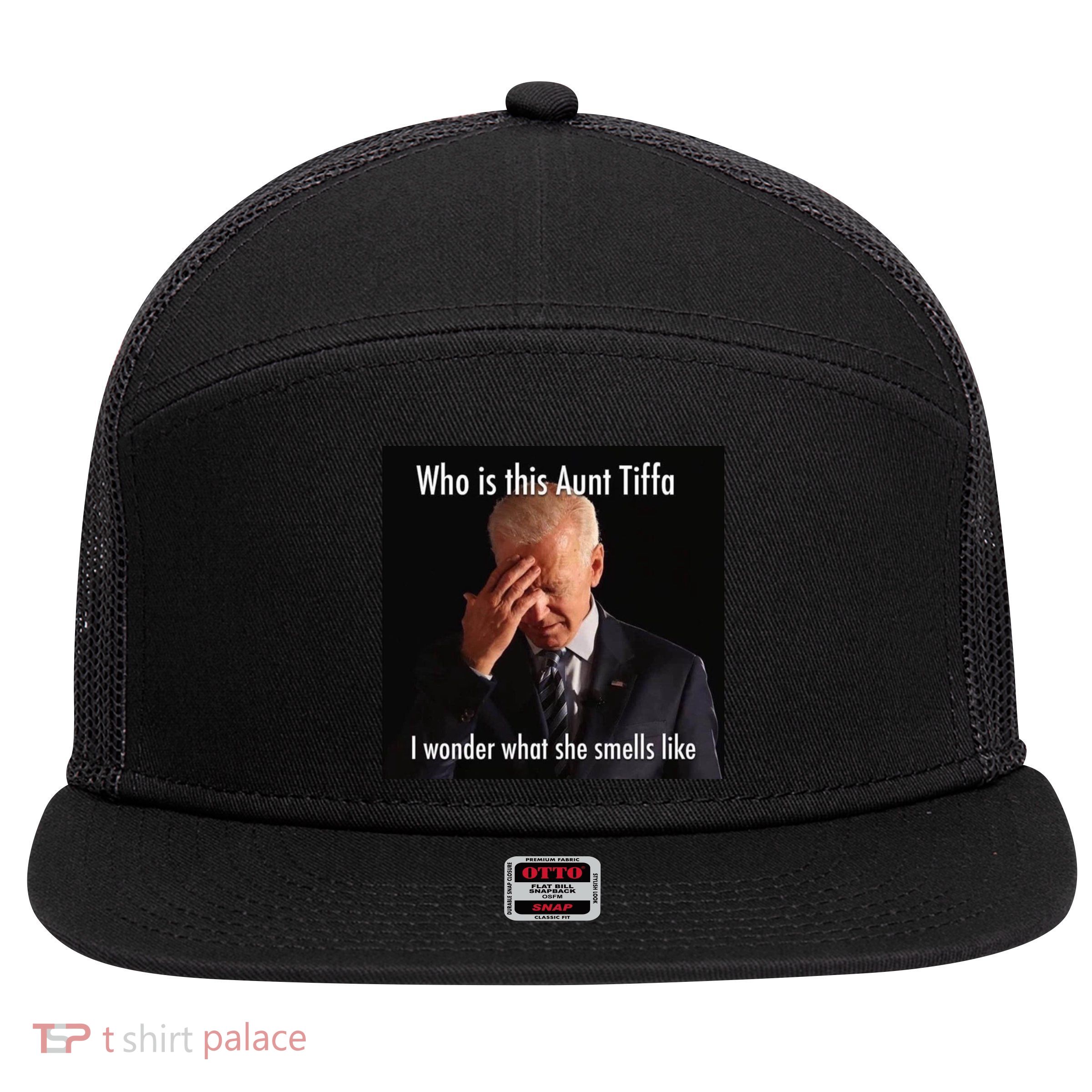 Who is Aunt Tiffa Joe Biden Funny Meme 7 Panel Mesh Trucker Snapback Hat