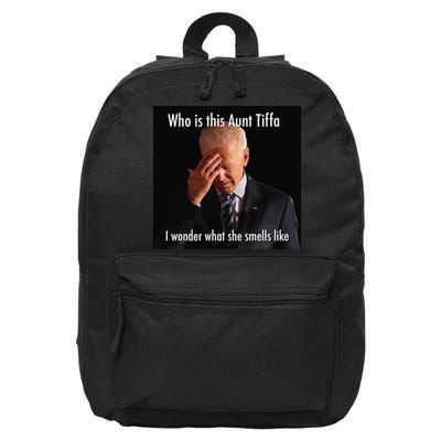 Who is Aunt Tiffa Joe Biden Funny Meme 16 in Basic Backpack