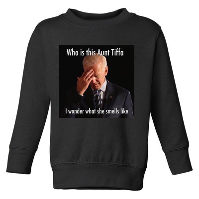 Who is Aunt Tiffa Joe Biden Funny Meme Toddler Sweatshirt