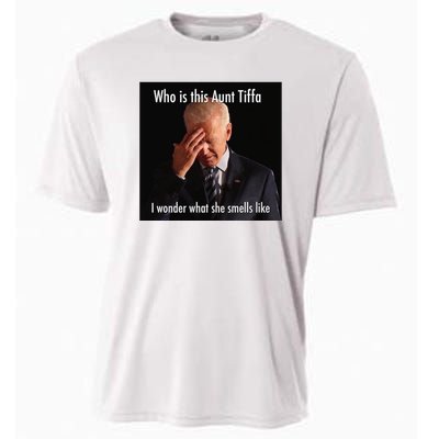 Who is Aunt Tiffa Joe Biden Funny Meme Cooling Performance Crew T-Shirt