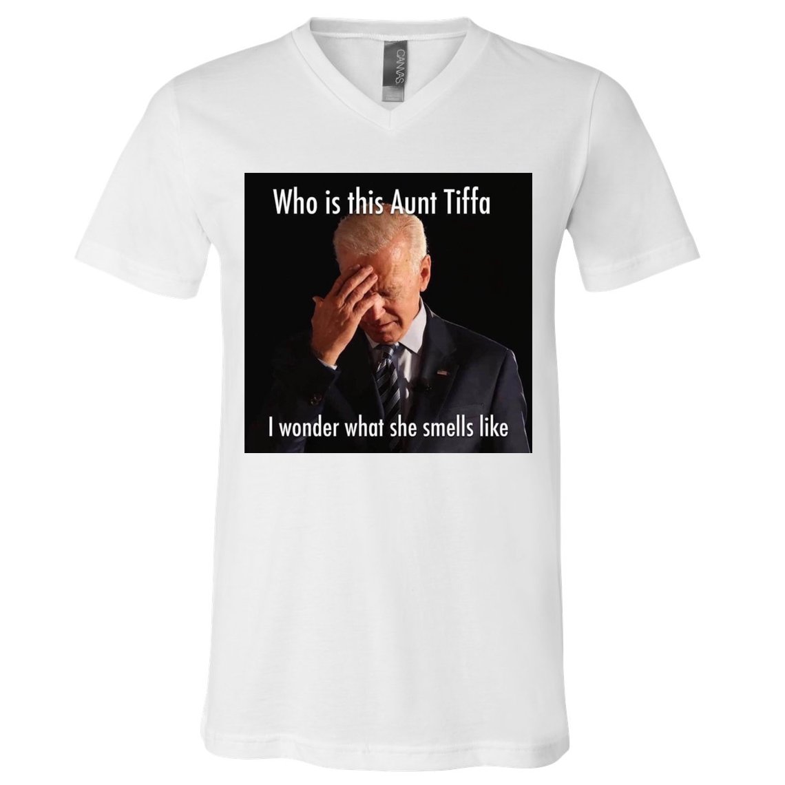 Who is Aunt Tiffa Joe Biden Funny Meme V-Neck T-Shirt
