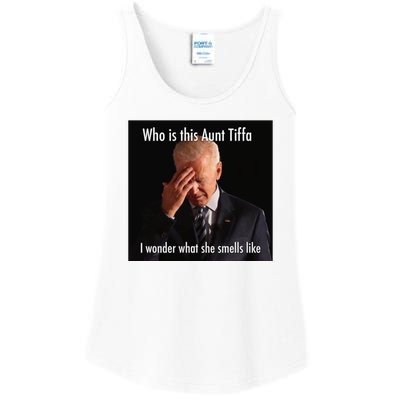 Who is Aunt Tiffa Joe Biden Funny Meme Ladies Essential Tank