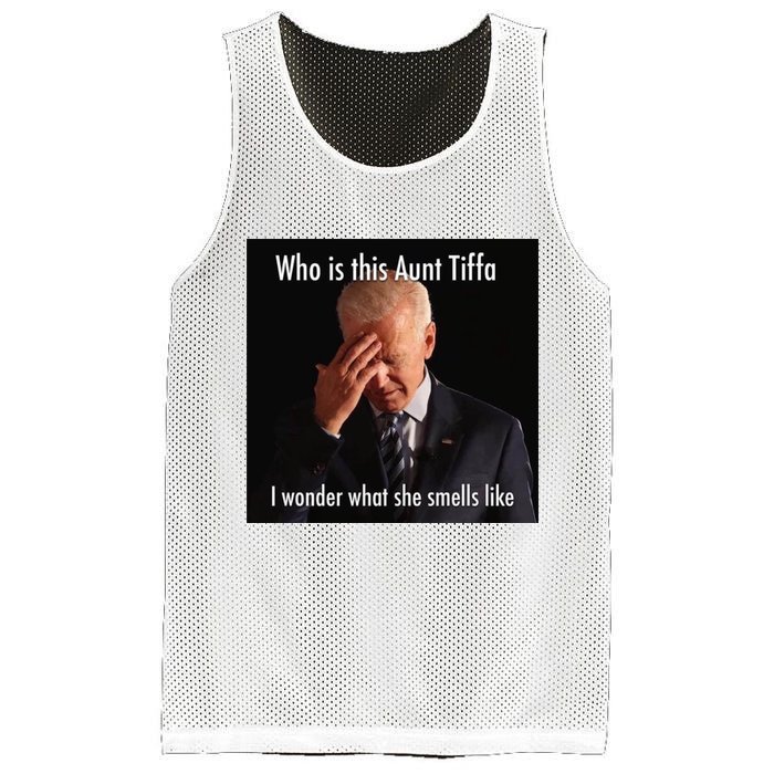 Who is Aunt Tiffa Joe Biden Funny Meme Mesh Reversible Basketball Jersey Tank