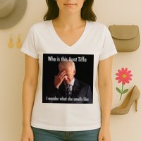 Who is Aunt Tiffa Joe Biden Funny Meme Women's V-Neck T-Shirt