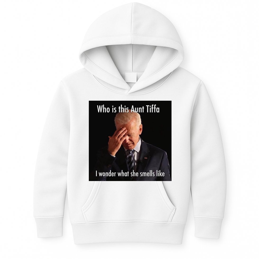 Who is Aunt Tiffa Joe Biden Funny Meme Kids Hoodie