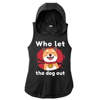 Who Let The Dog Out Dogecoin Ladies PosiCharge Tri-Blend Wicking Draft Hoodie Tank