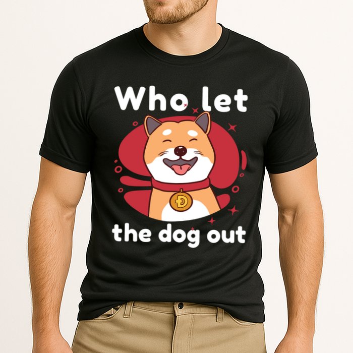 Who Let The Dog Out Dogecoin Cooling Performance Crew T-Shirt