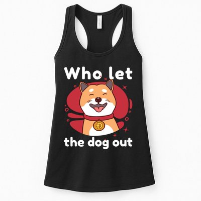 Who Let The Dog Out Dogecoin Womens Tank Top