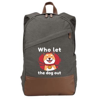 Who Let The Dog Out Dogecoin Cotton Canvas Backpack
