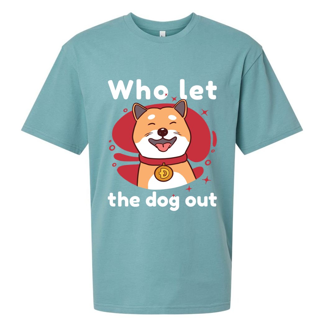 Who Let The Dog Out Dogecoin Sueded Cloud Jersey T-Shirt