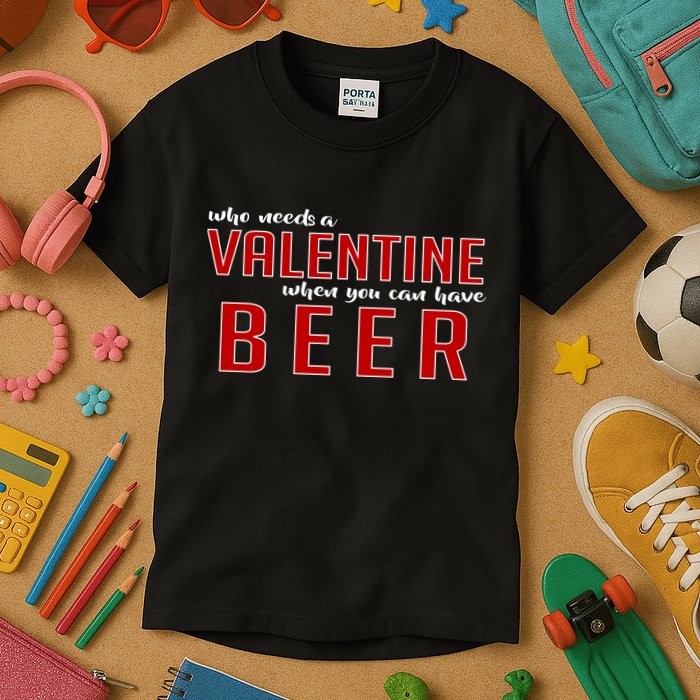 Who Needs A Valentine When You Can Have Beer Kids T-Shirt