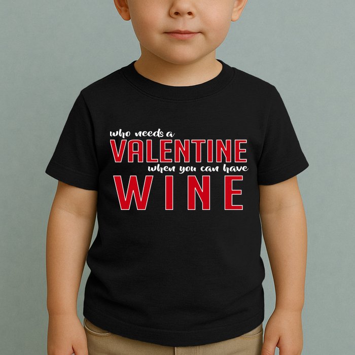 Who Needs A Valentine When You Can Have Wine Toddler T-Shirt