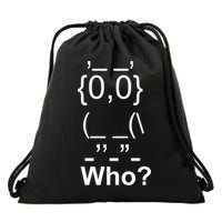 Who Owl Drawstring Bag